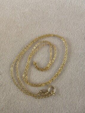 18": Italian 925 Gold-Tone Sterling Silver Cable Chain Necklace • 1.28g